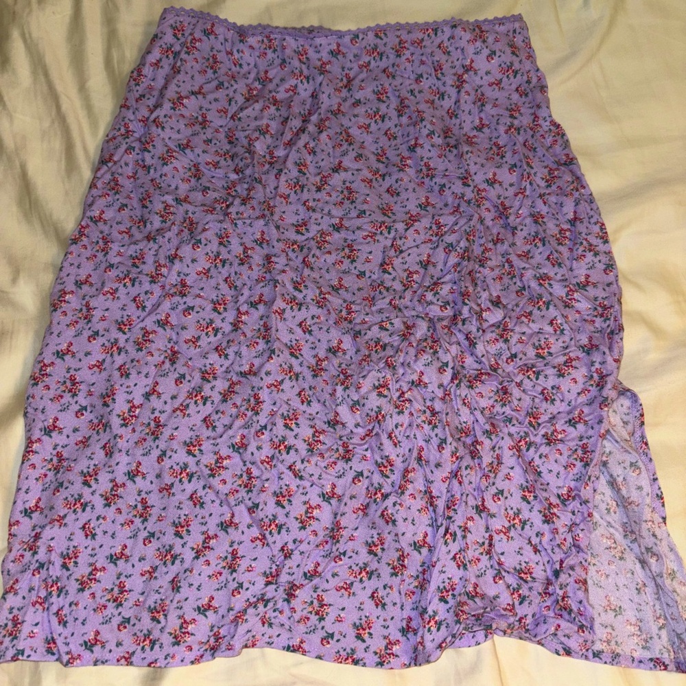 Purple Floral Skirt